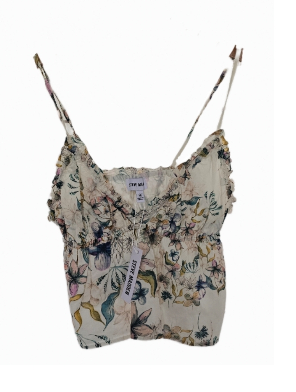 Steve Madden floral ruffle crop top